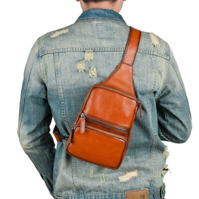 Túi Da Bò Đeo Chéo Ngực Cao Cấp Tiện Lợi 12052