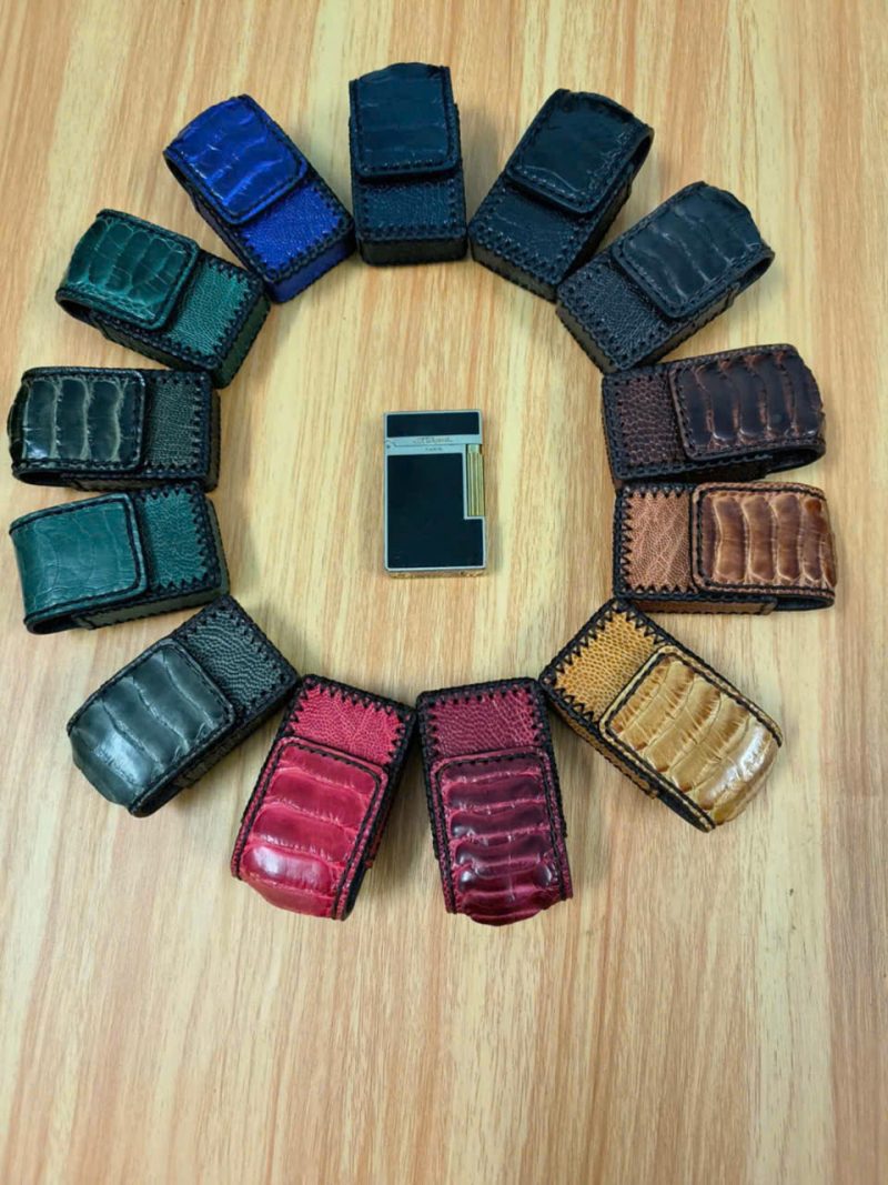 Bao Da Đựng Zippo Handmade Da Chân Đà Điểu ZP001