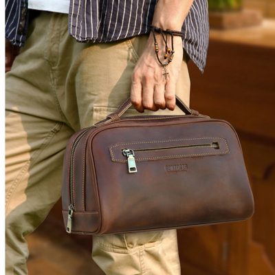 Túi Cầm Tay Da Bò Sáp Cao Cấp MC1042- Thiết Kế Vuông Vắn, Lịch Lãm và Đa Năng