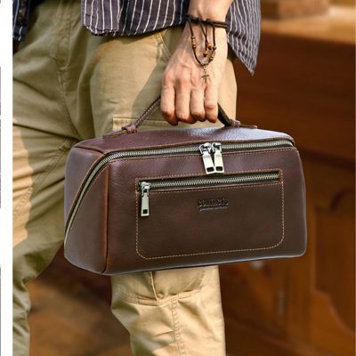 Túi Cầm Tay Da Bò Sáp Cao Cấp MC1048- Thiết Kế Vuông Vắn, Lịch Lãm và Đa Năng