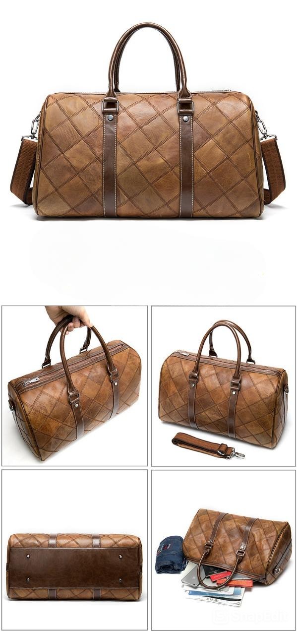 Túi Trống Du Lịch Da Bò Mill Vân Hạt Cao Cấp 8706 - Đẳng Cấp, Tiện Lợi, Dung Tích Lớn - Ảnh 3