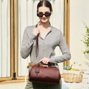 Túi Trống Da Bò Đeo Chéo C3074