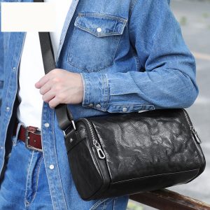 Túi Đeo Chéo Da Bò Dáng Trống 6071