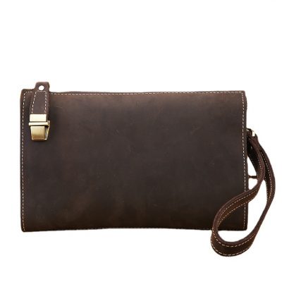 CLUTCH CẦM TAY NAM Da Bò Cao Cấp CL1000 – Tinh Tế, Sang Trọng Màu Nâu
