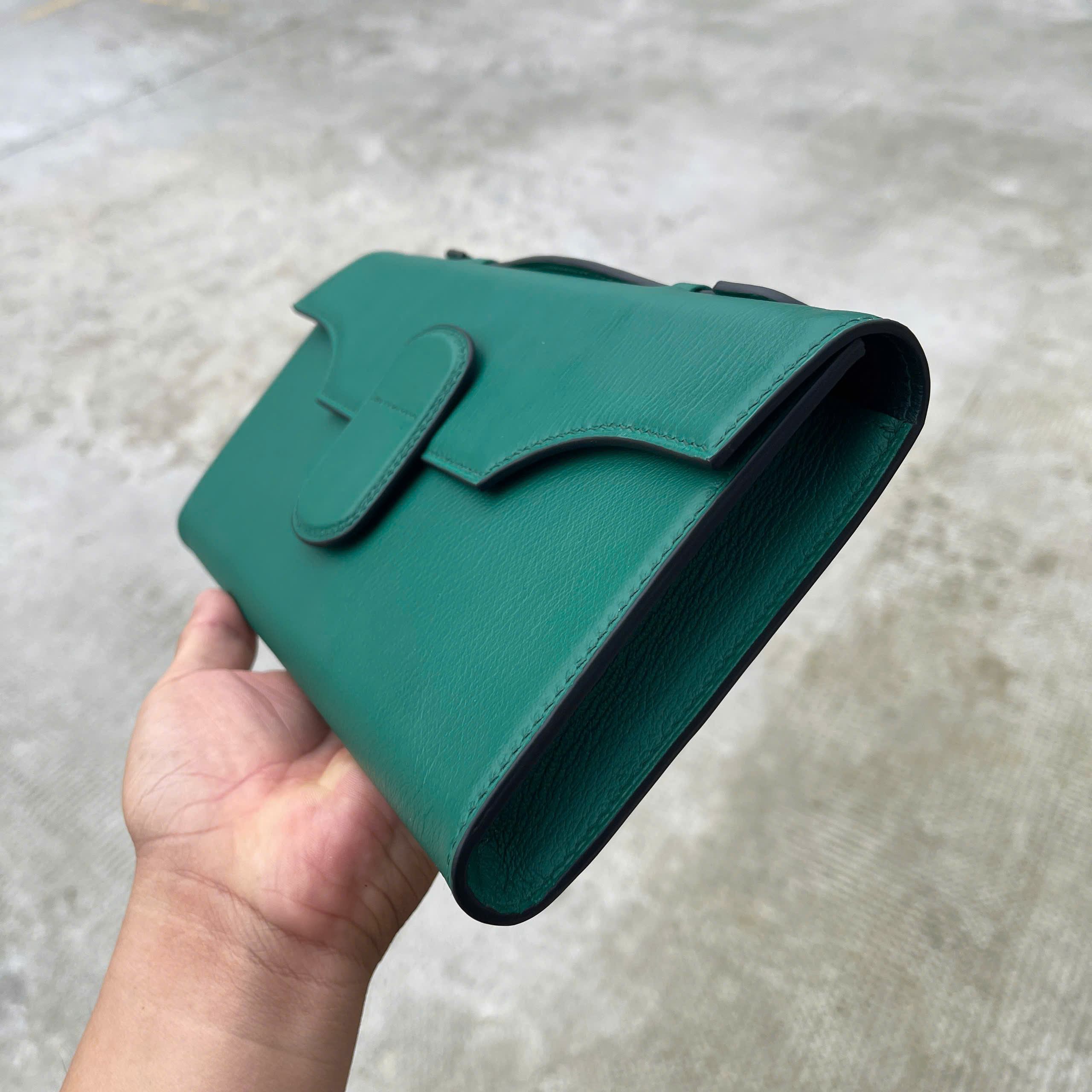 VÍ DÀI CẦM TAY Handmade DA Dê Alran Suly VDCTX2