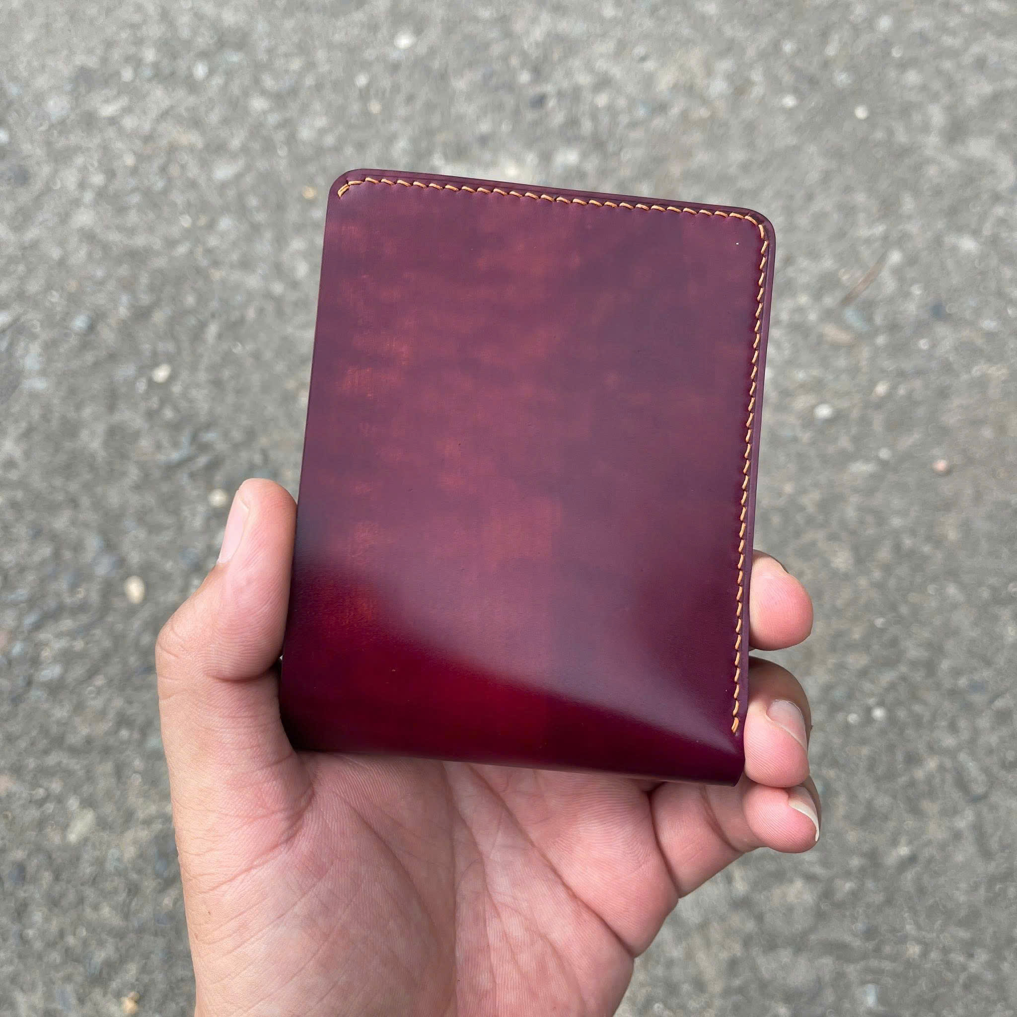 VÍ HADMADE DA SHELL CORDOVAN DÁNG NGANG VDMD55