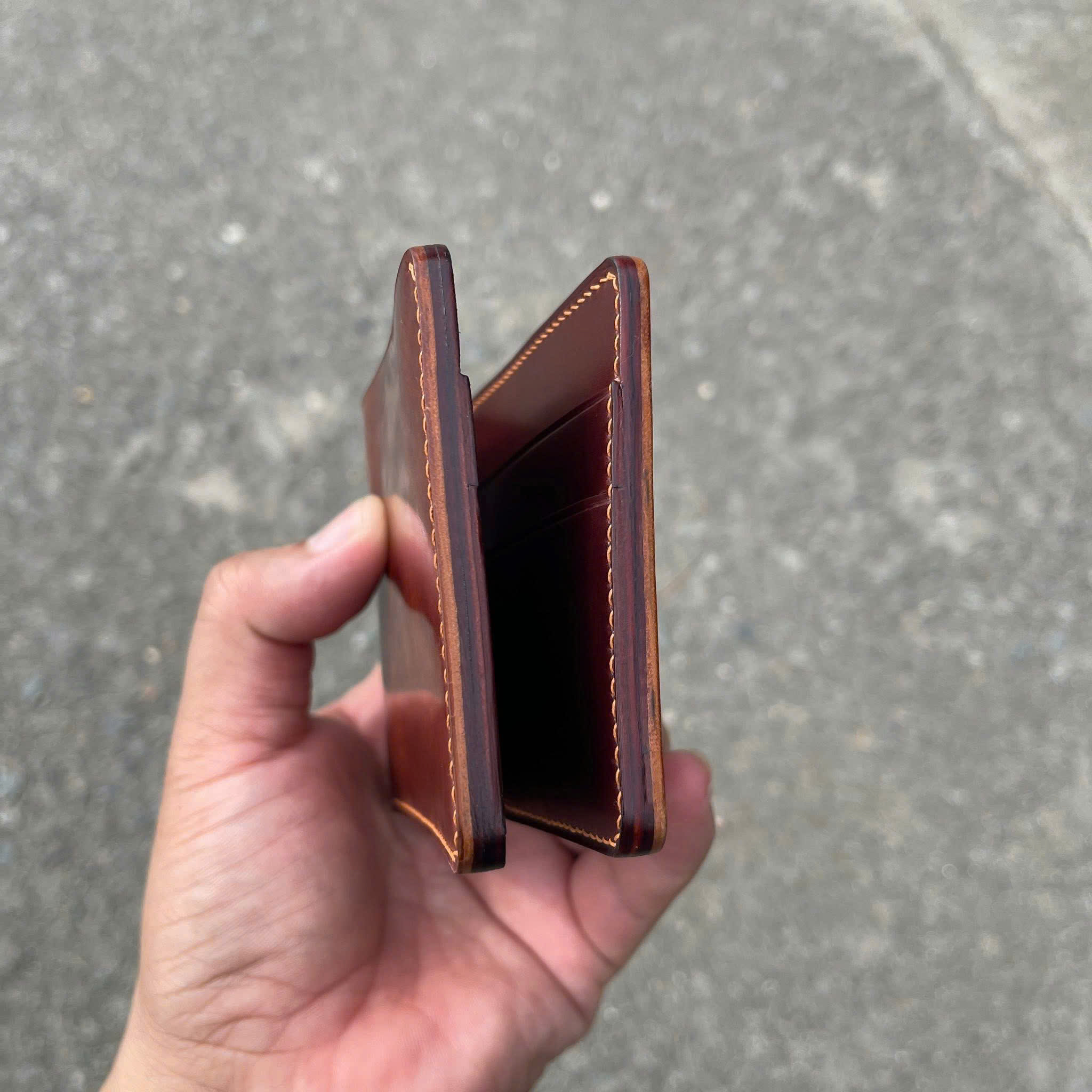 VÍ HADMADE DA SHELL CORDOVAN PHỐI ROCADO & SHINKI VDS55