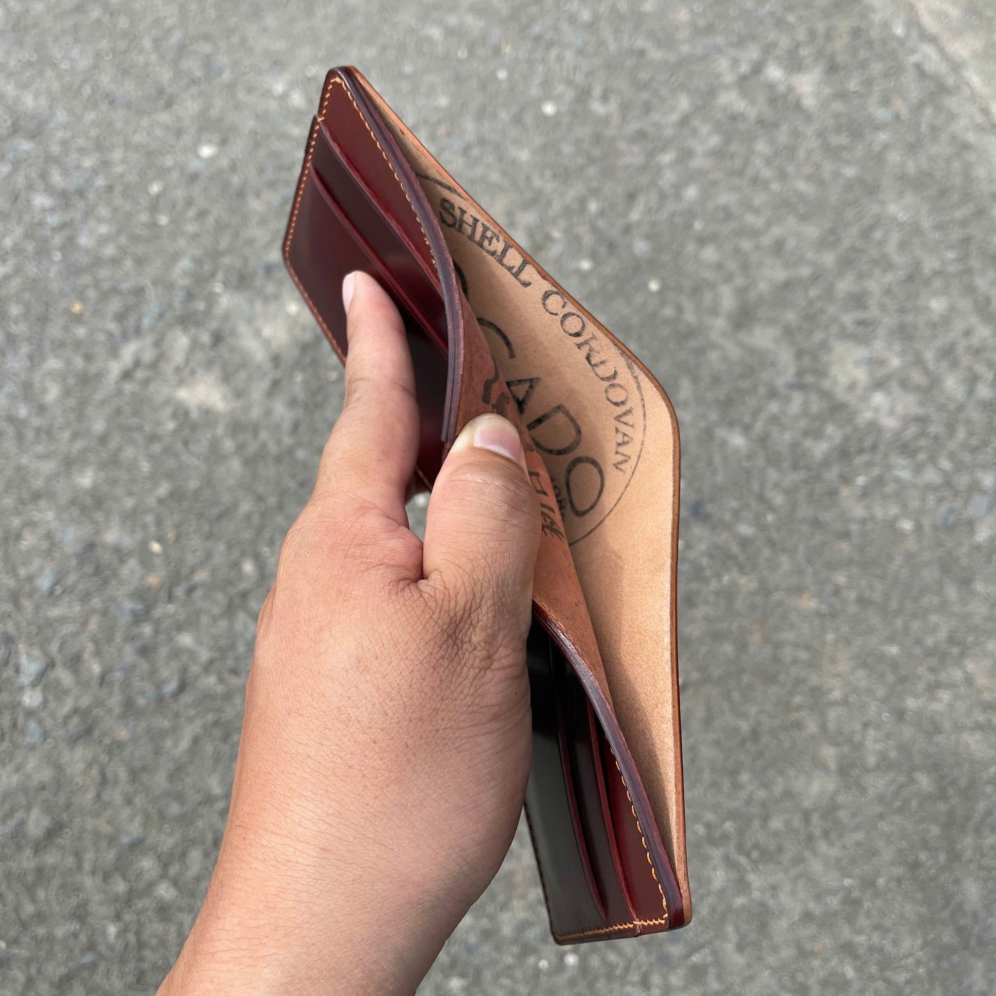 VÍ HADMADE DA SHELL CORDOVAN PHỐI ROCADO & SHINKI VDS55